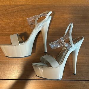 Johnathan Kayne Platform Pageant Heels Taupe Nude 8 1/2